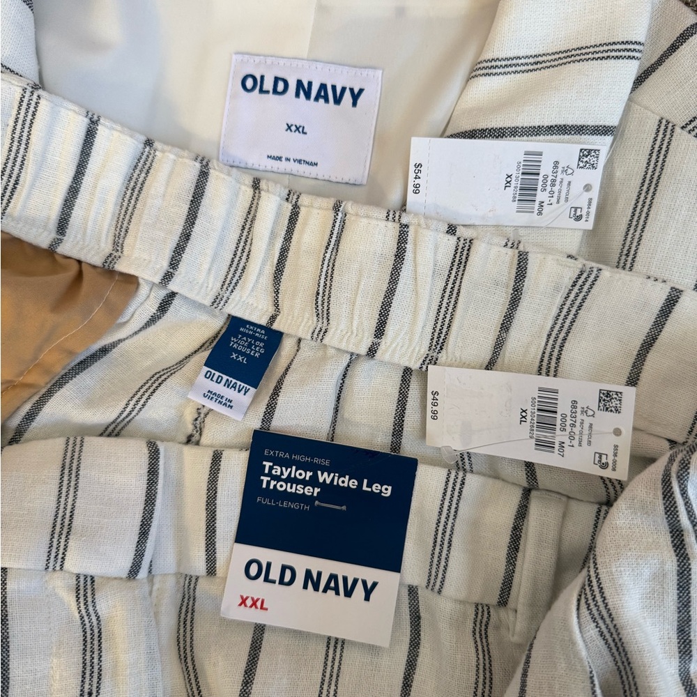 ❣️🆕Old Navy Taylor Linen-Blend Fitted Blazer & Wide-Leg Trouser Pants Suit Set❣️ - Picture 7 of 12